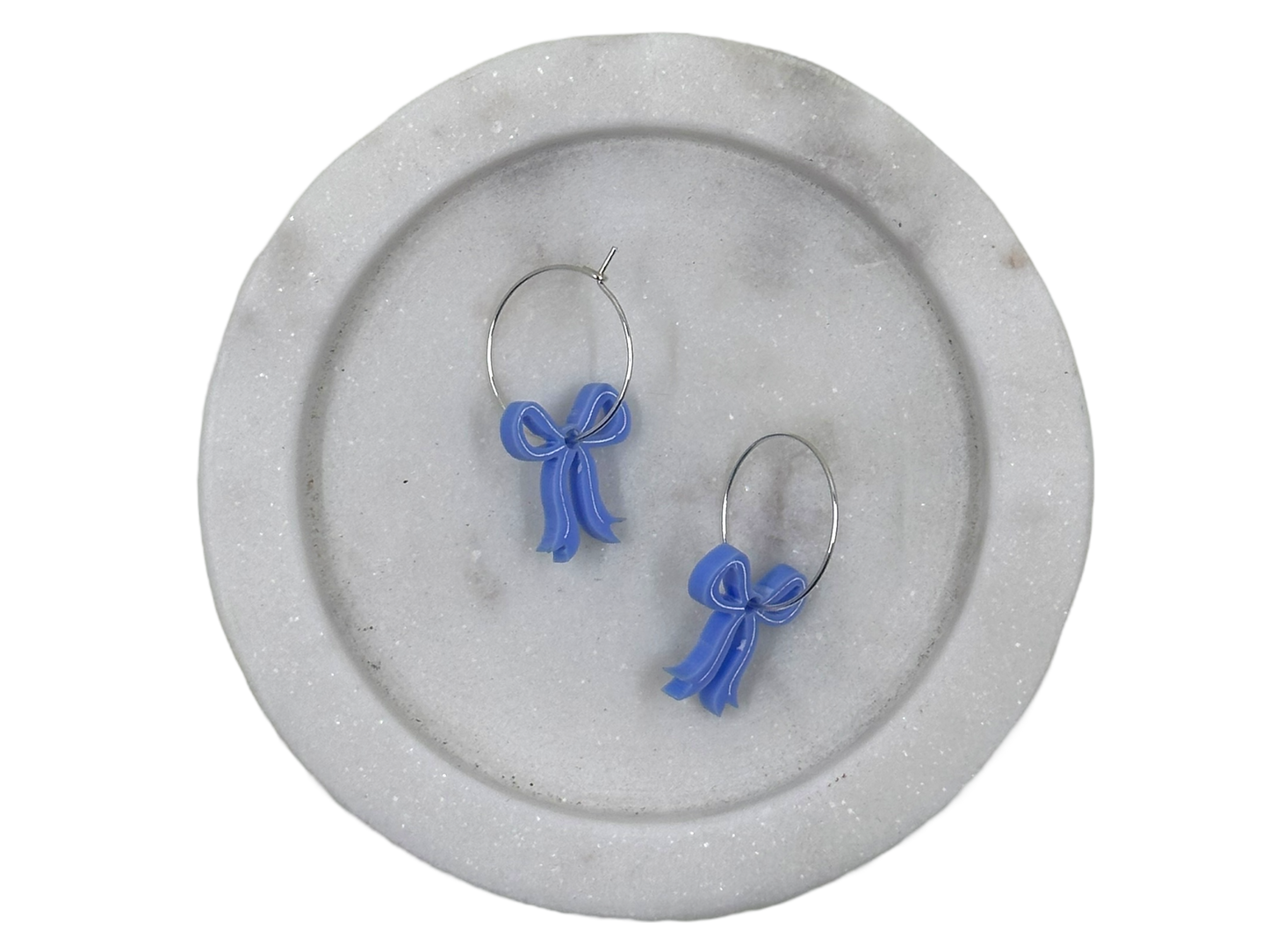 Earrings - Blue Bows