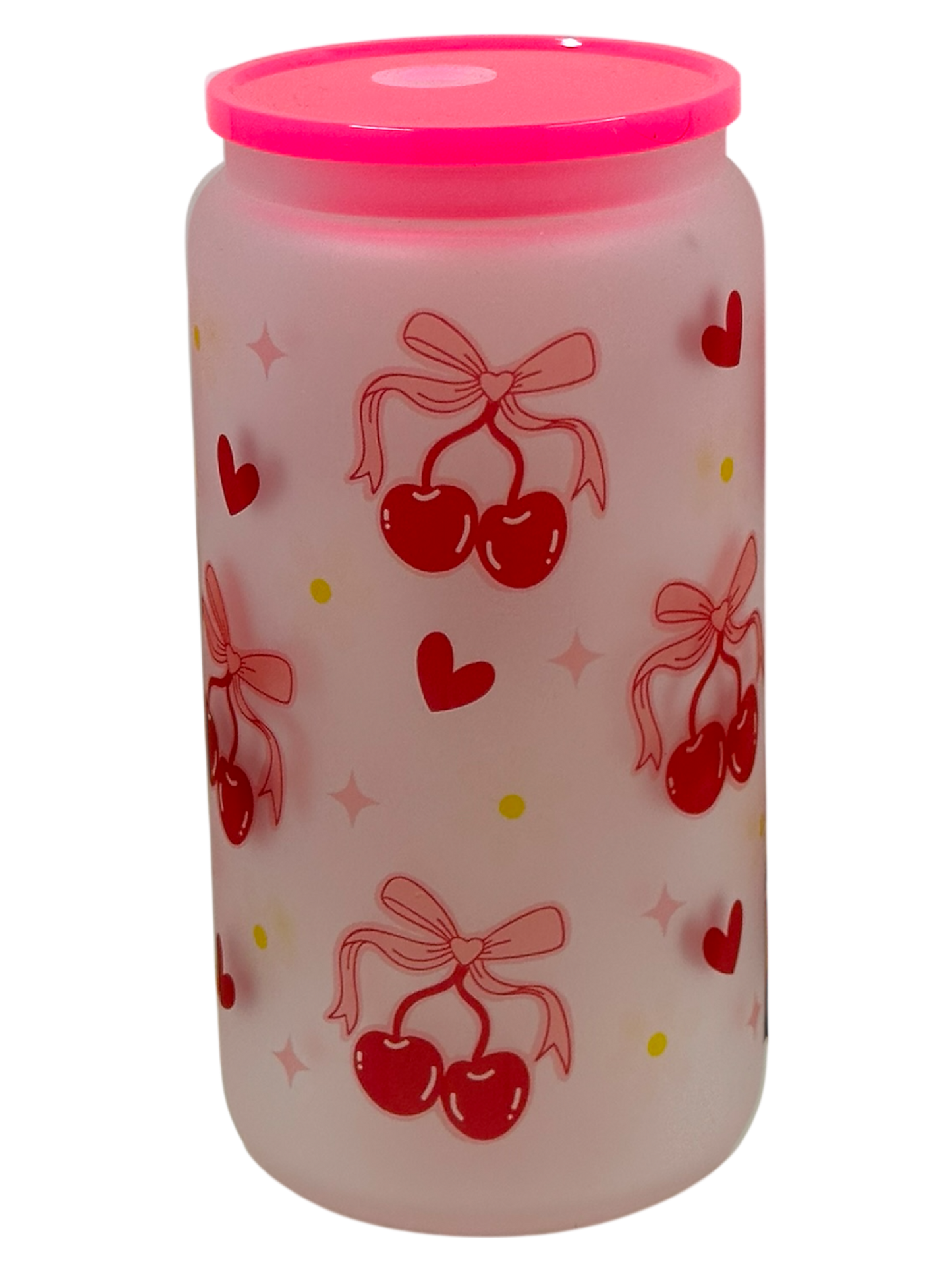 Frosted Tumbler - Cherry Bows