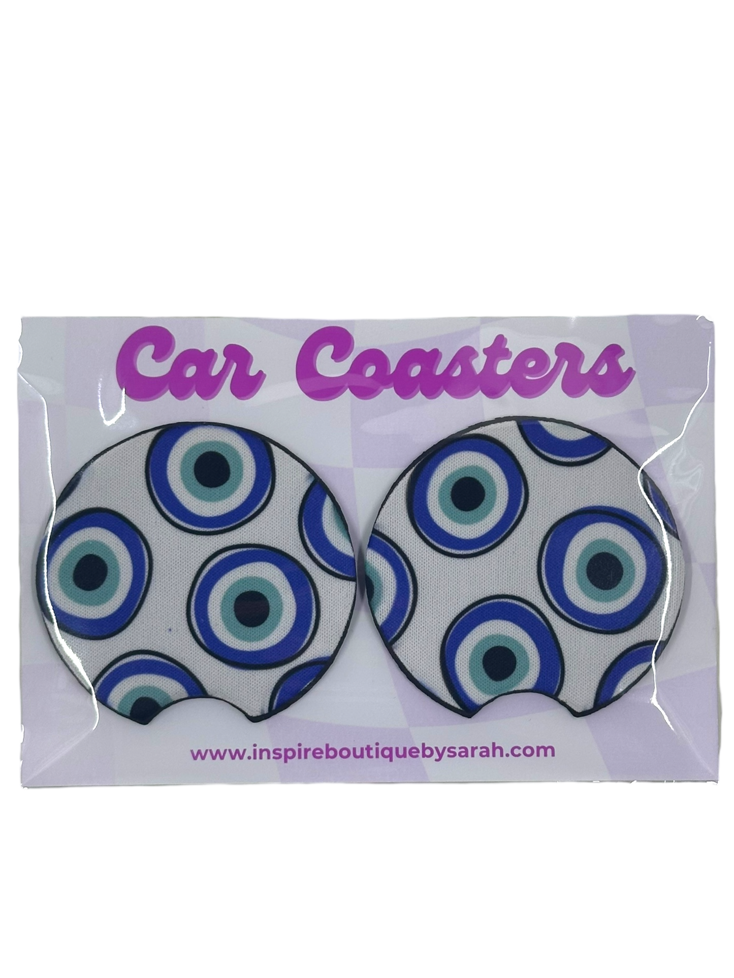 Car Coasters - Evil Eye Protection (2pcs)