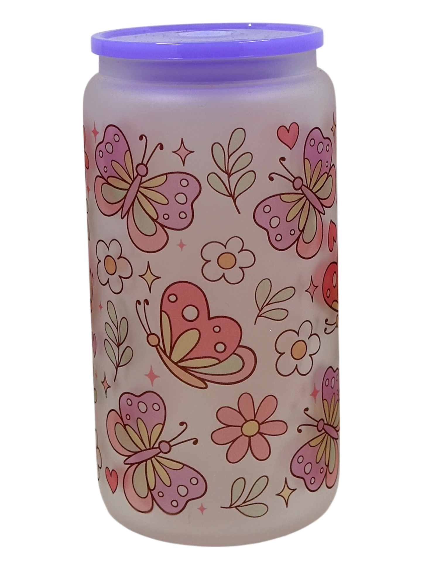 Frosted Tumbler - Pastel Butterflies