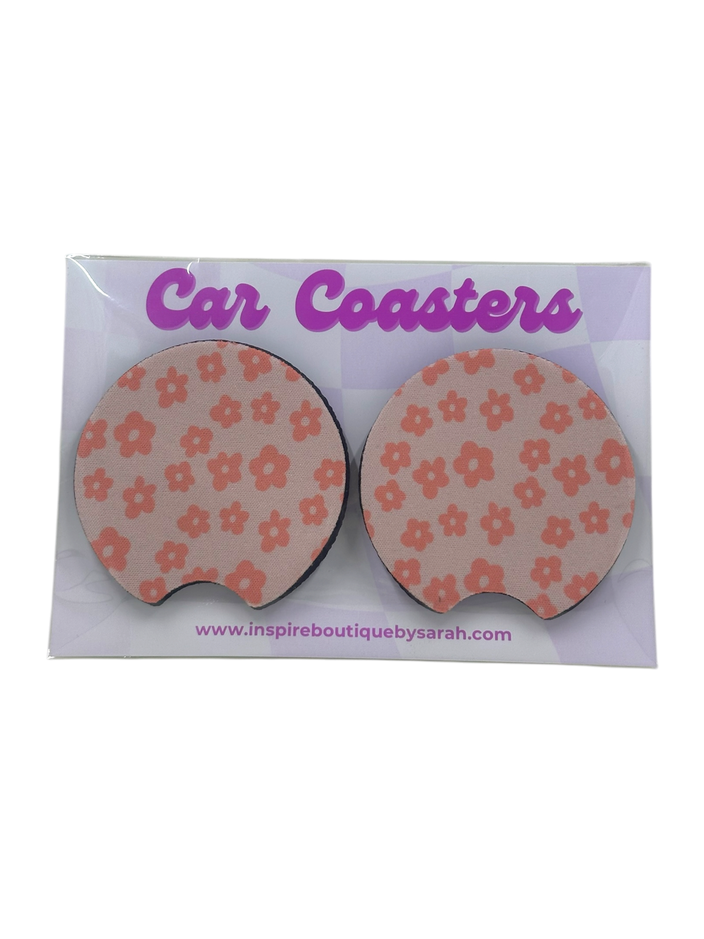 Car Coasters - Floral Baby (2pcs)