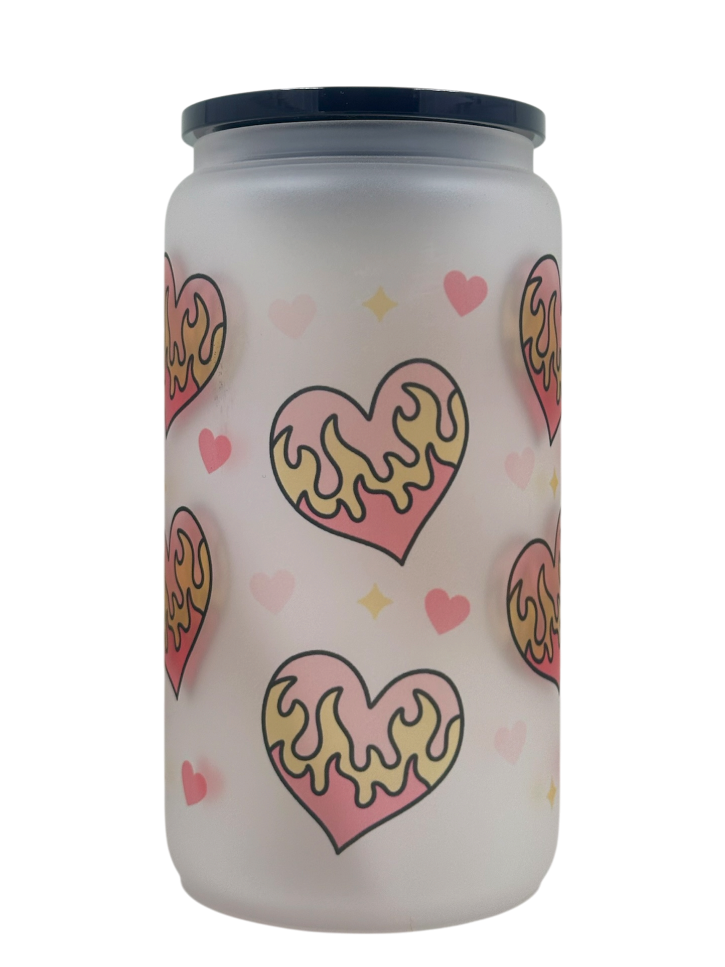 Frosted Tumbler - Flamin Hearts