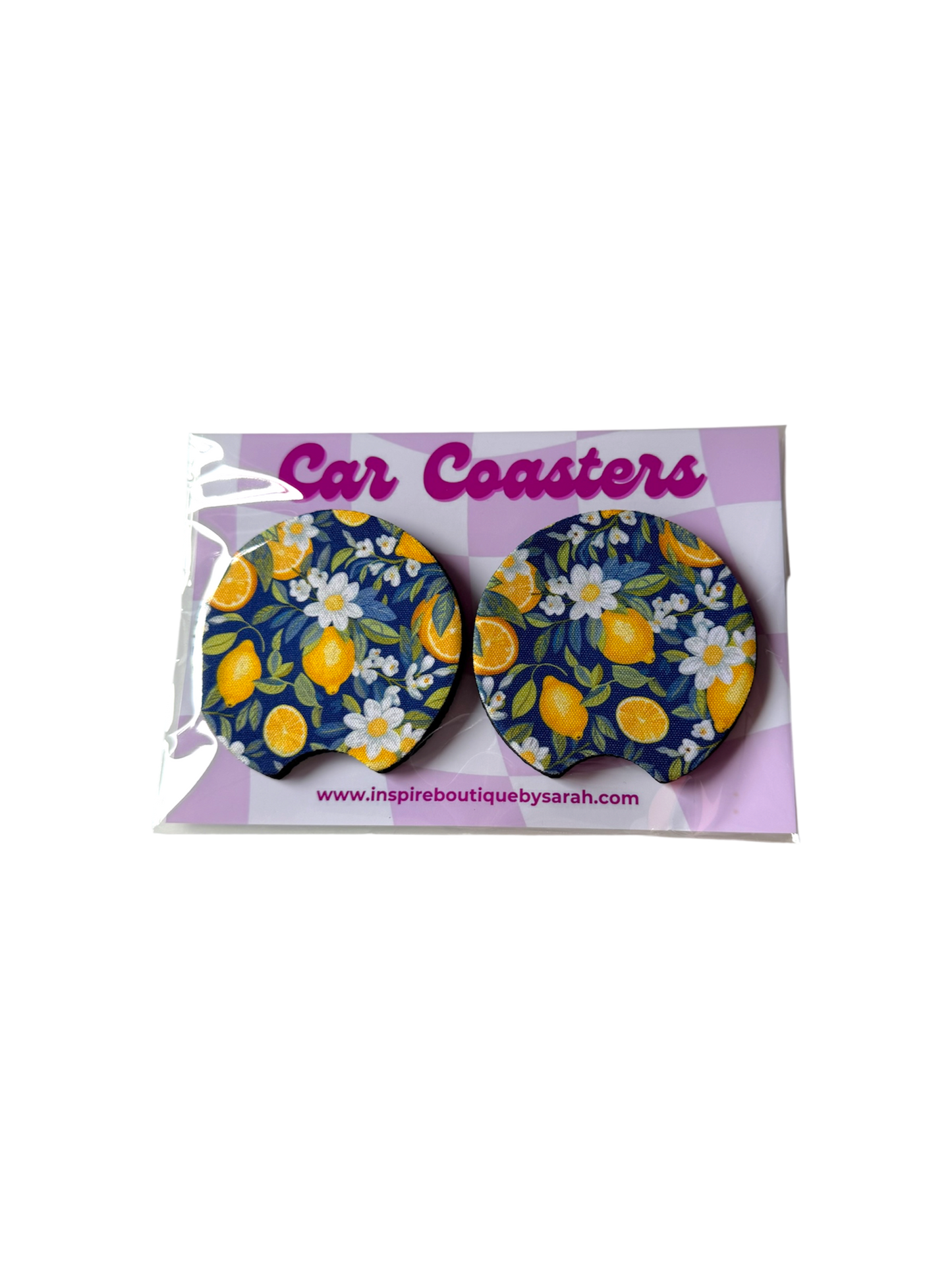 Car Coasters - Lemon Sugar (2pcs)