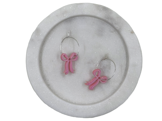 Earrings - Pink Bows