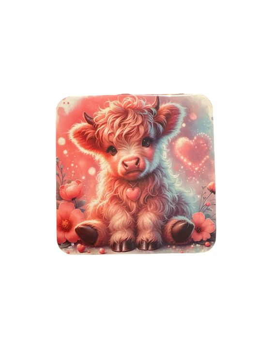 Set Of 4 Highland Cow Coasters