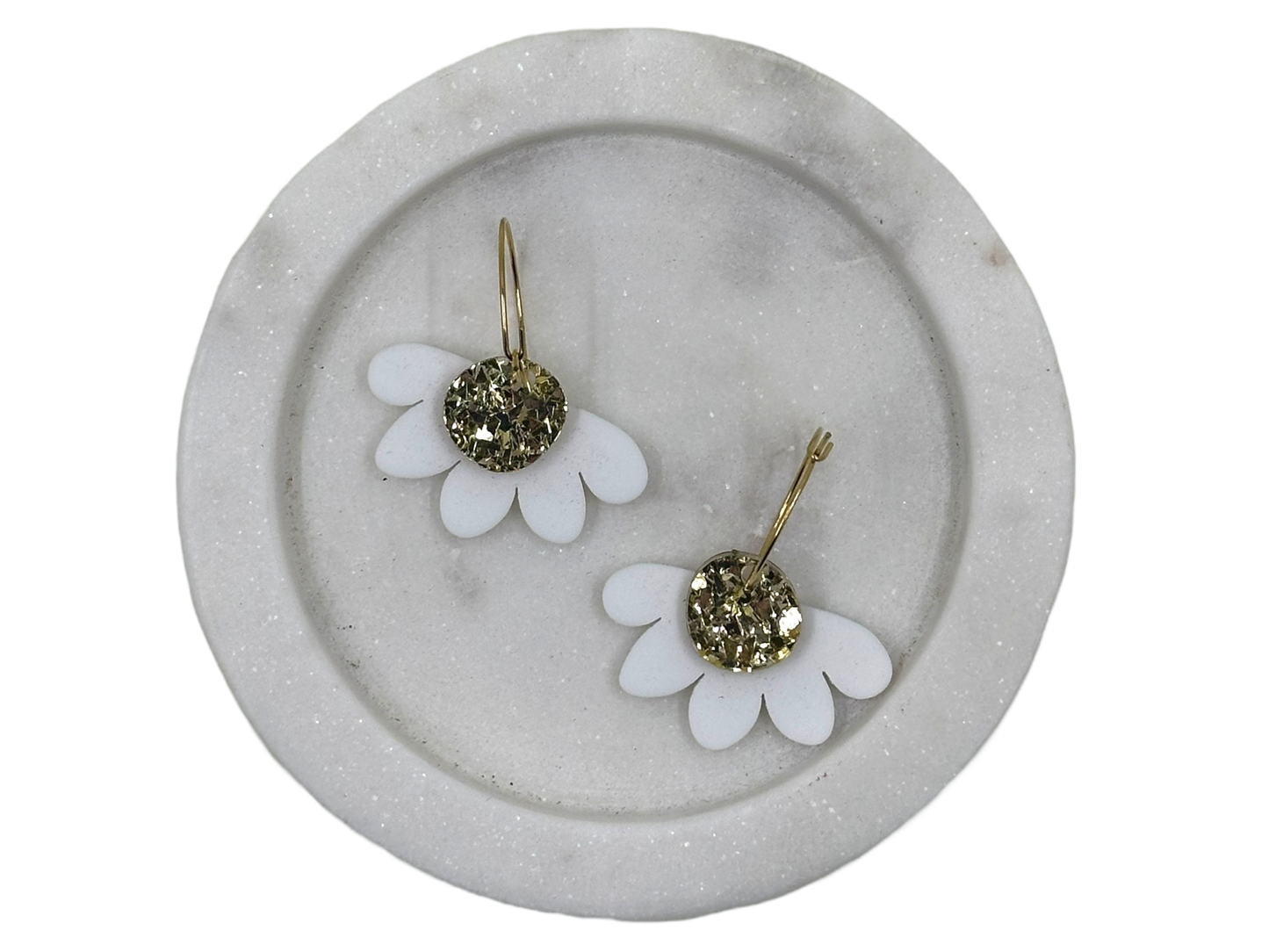 Earrings - White Daisy