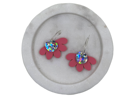 Earrings - Pink Daisy