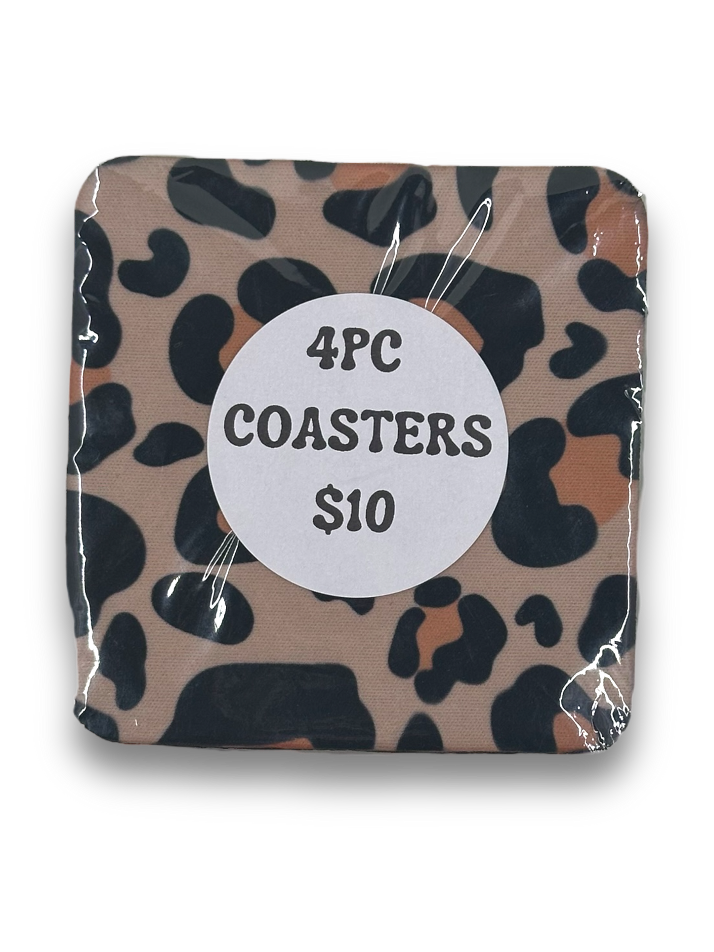 Coaster Set - Leopard (4pc)