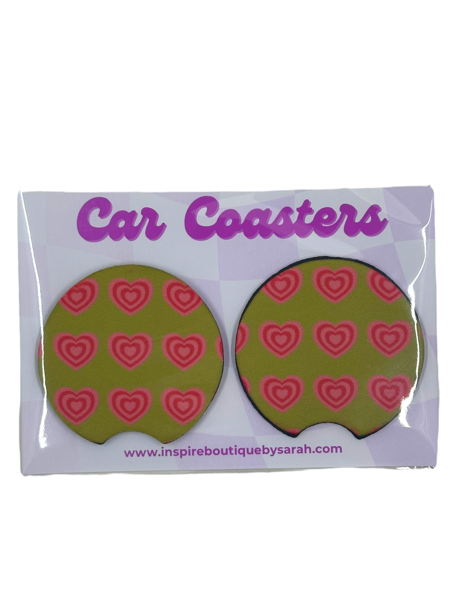 Car Coasters - Trippy Hearts (2pcs)