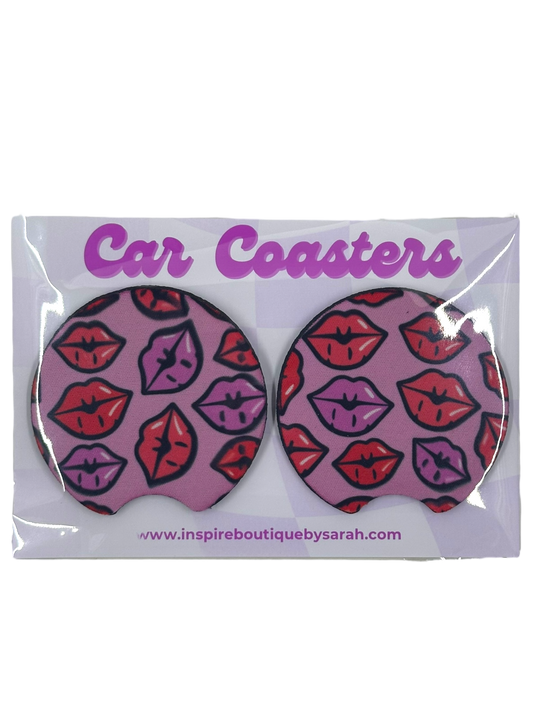 Car Coasters - Juicy Lips (2pcs)