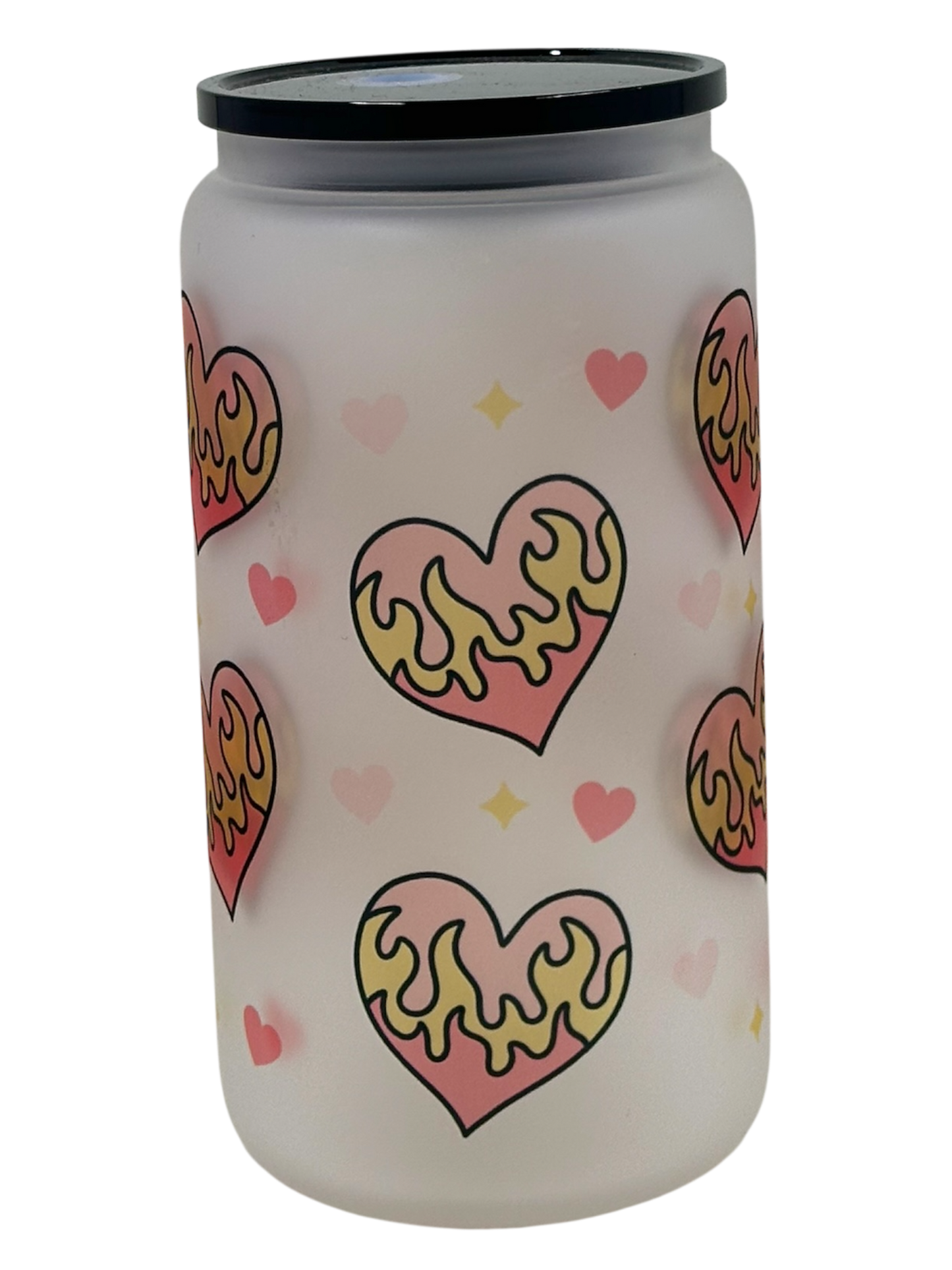 Frosted Tumbler - Flamin Hearts