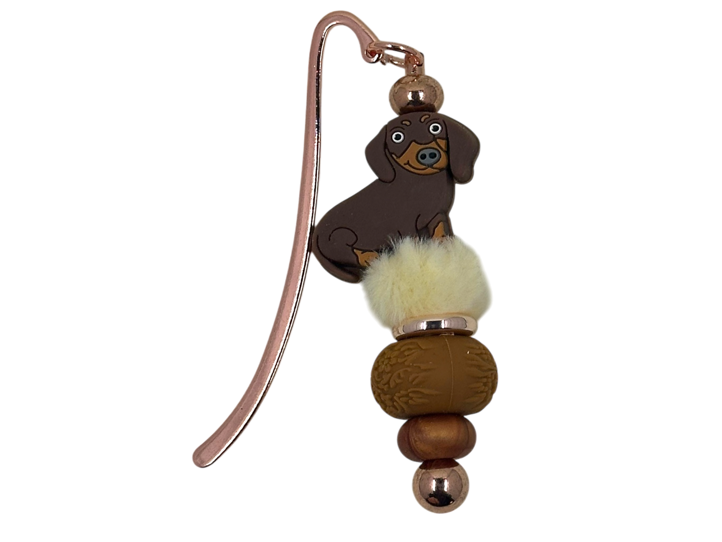 Beaded Bookmark - Brown Dachshund