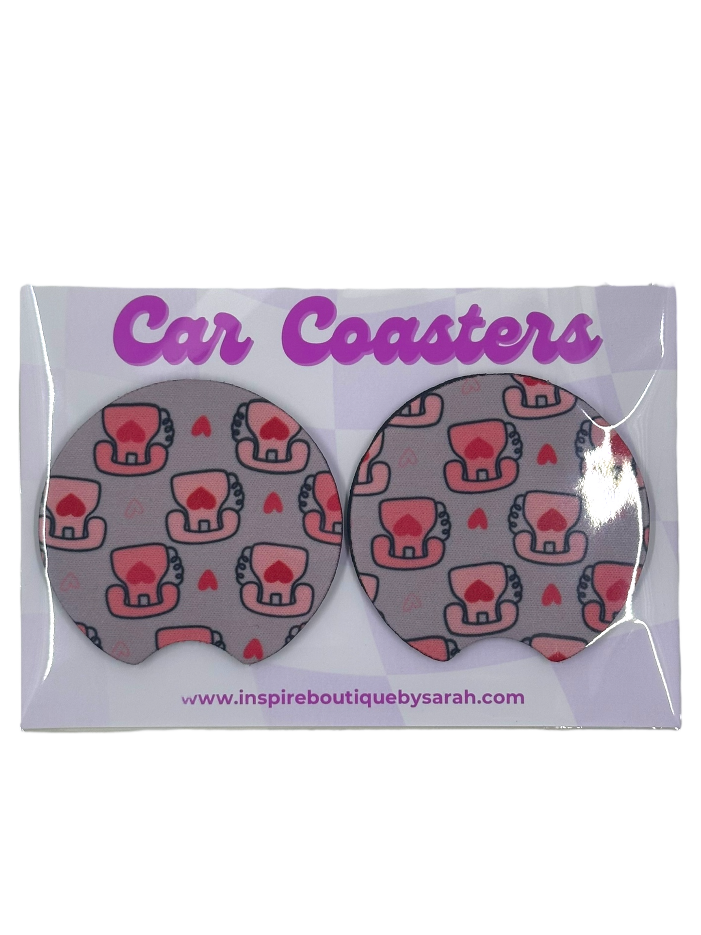 Car Coasters - Telephone Hearts (2pcs)