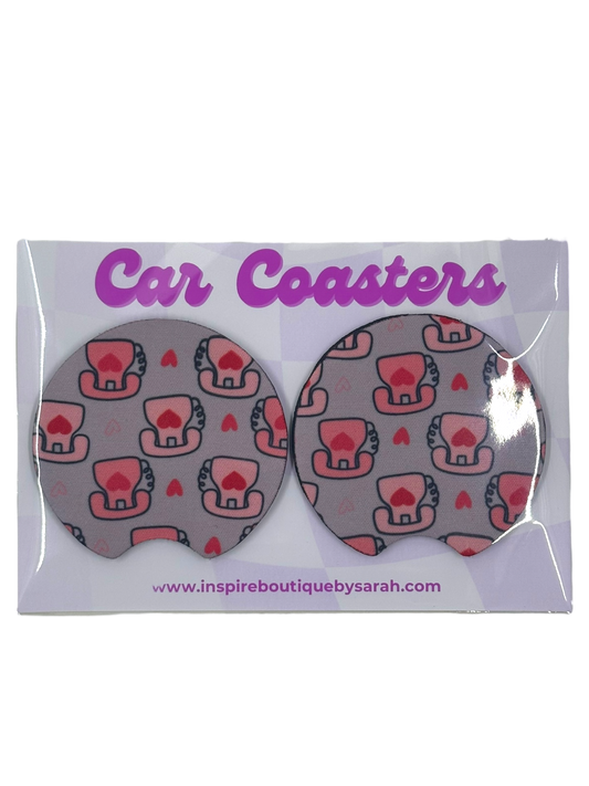 Car Coasters - Telephone Hearts (2pcs)