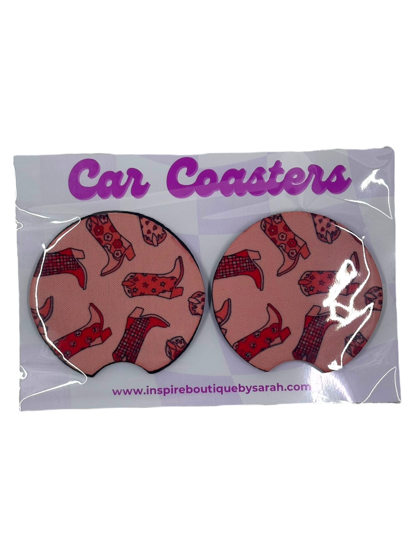 Car Coasters - Western Boots (2pcs)
