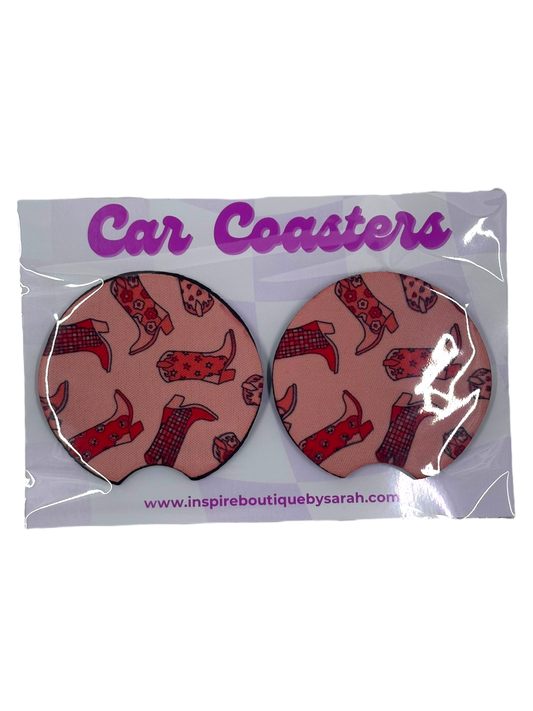 Car Coasters - Western Boots (2pcs)