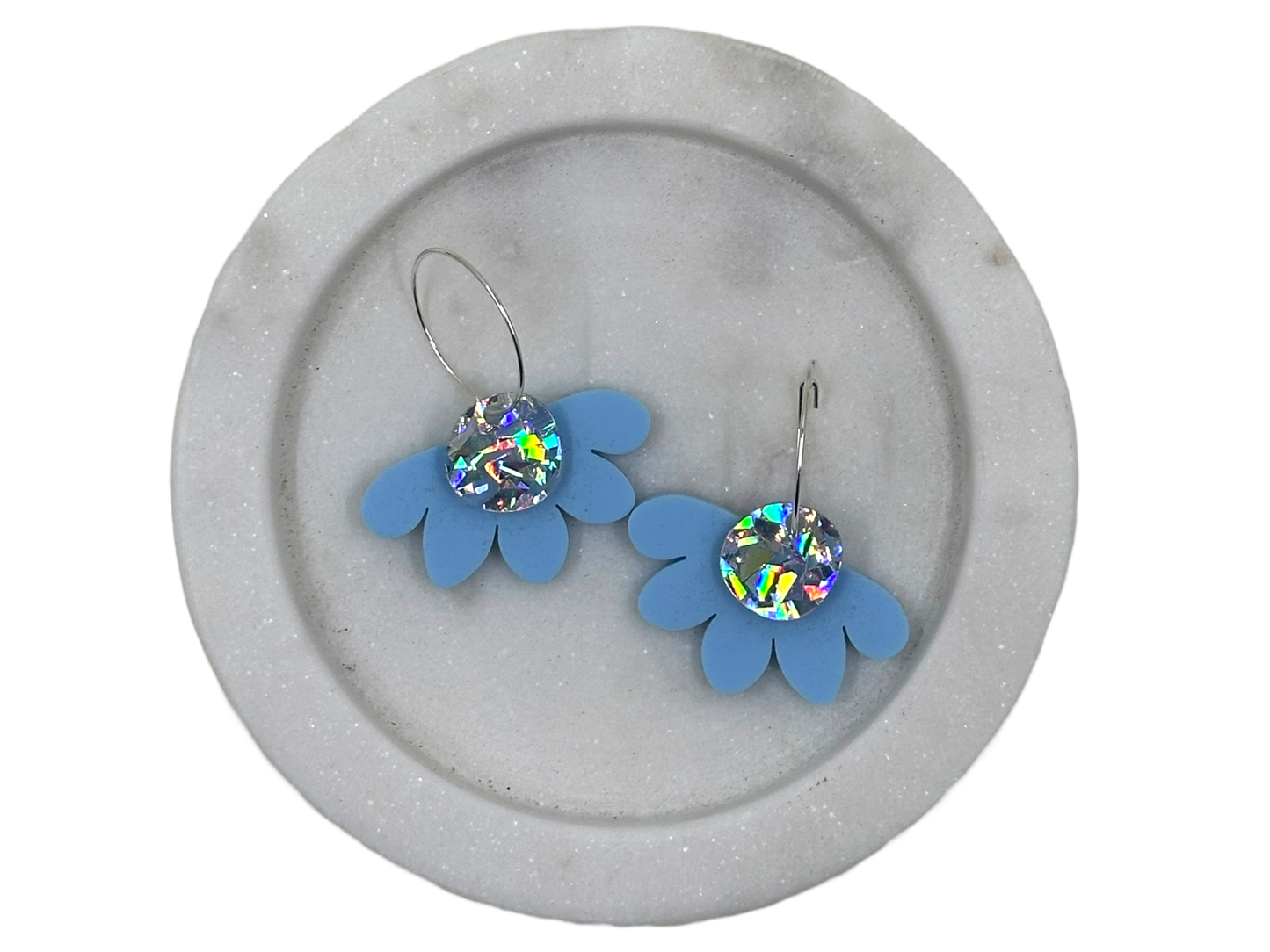 Earrings - Blue Daisy