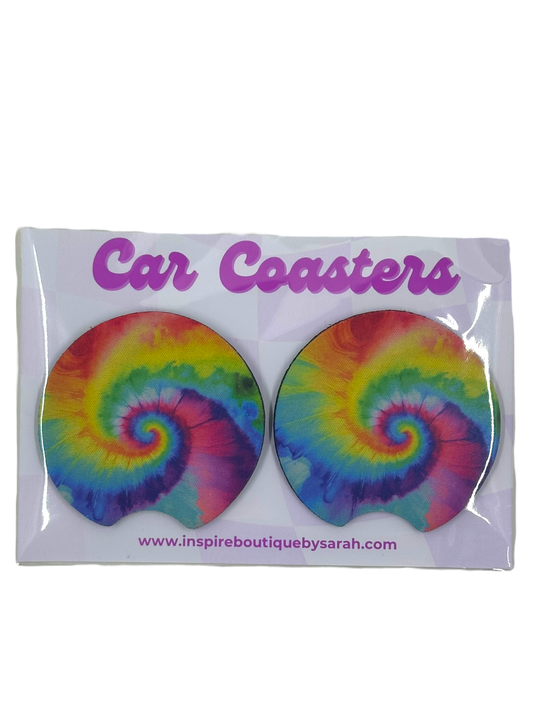 Car Coasters - Tye Dye (2pcs)