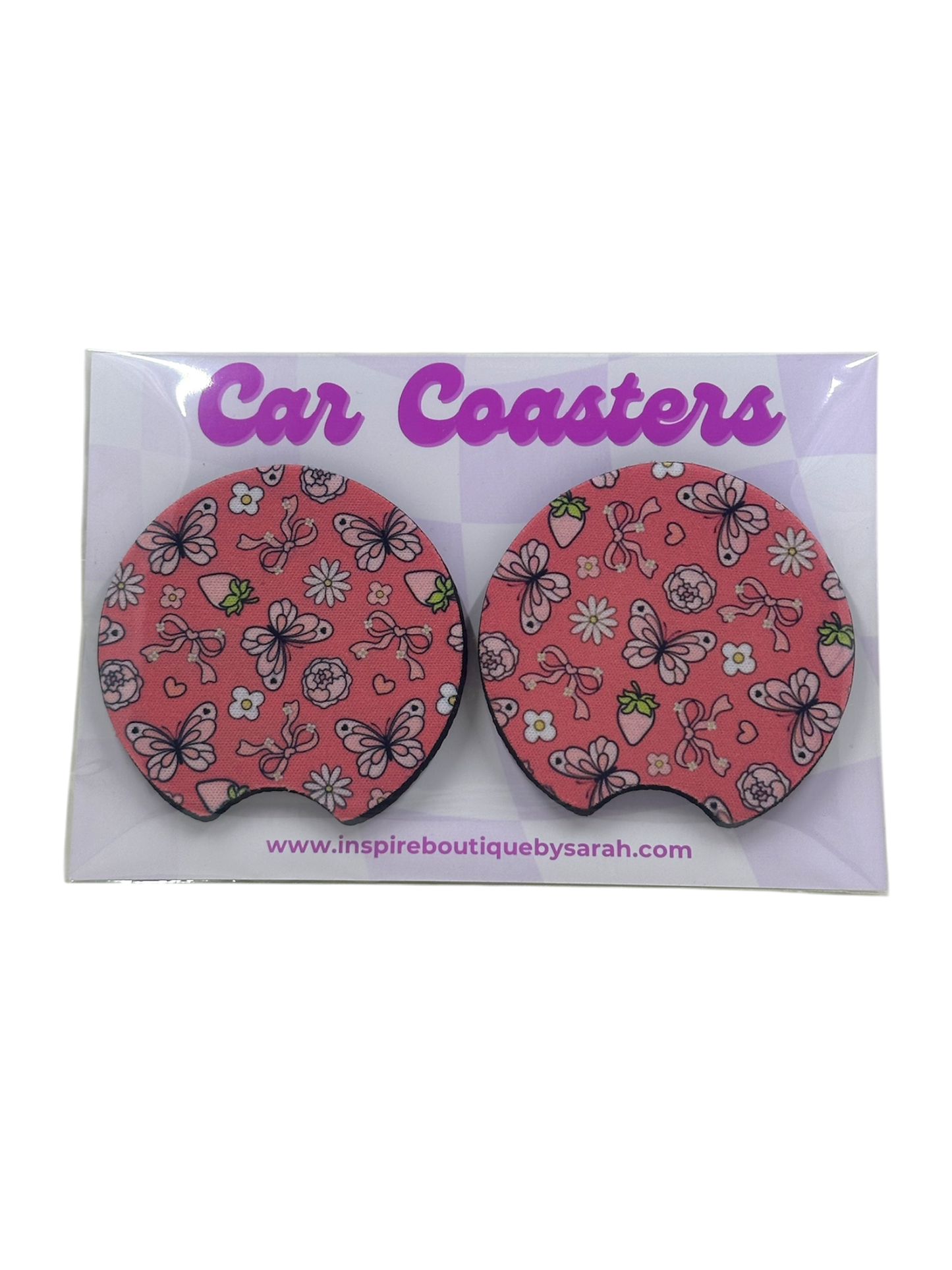 Car Coasters - Cutesy & Pink (2pcs)