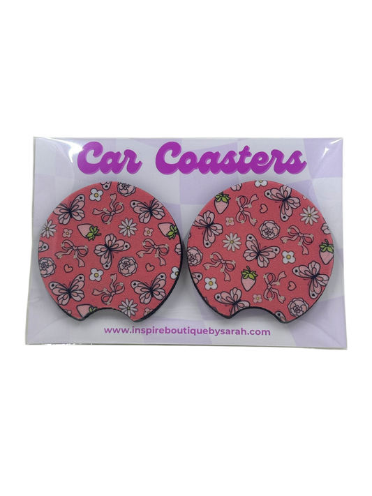 Car Coasters - Cutesy & Pink (2pcs)