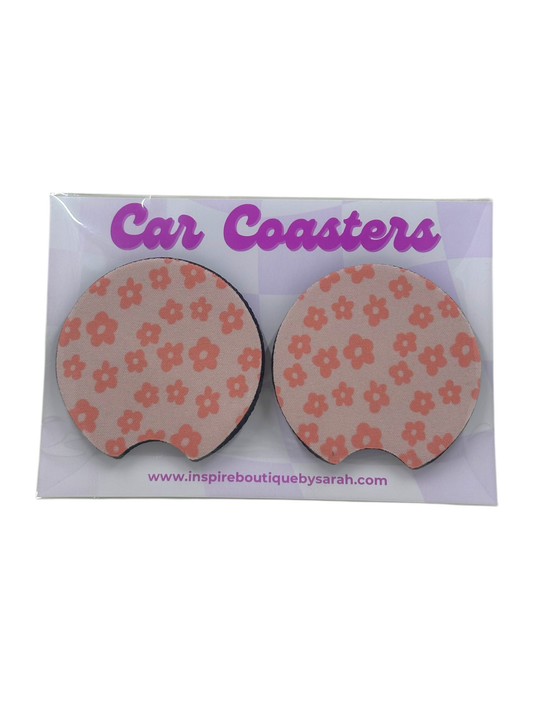 Car Coasters - Floral Baby (2pcs)